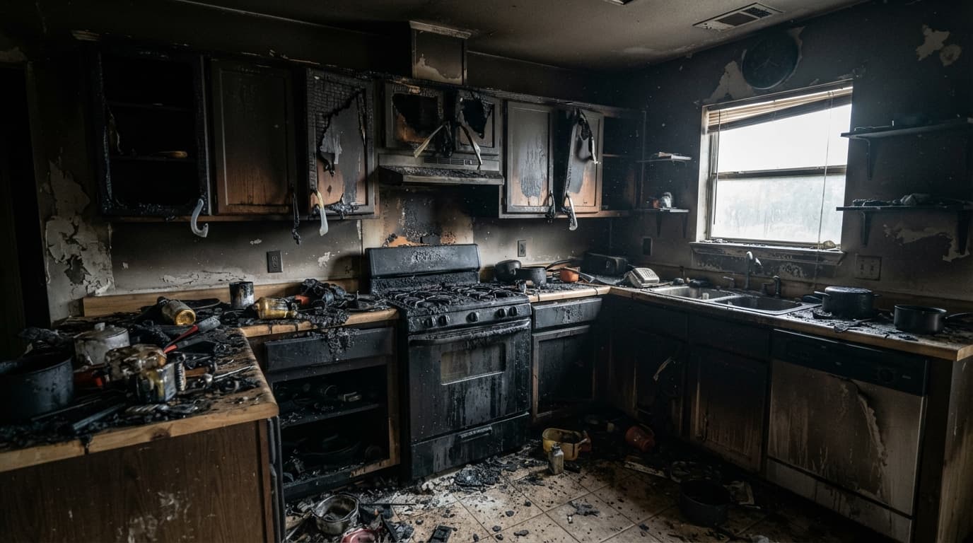 Beaumont homeowner reviewing water and fire damage insurance documents