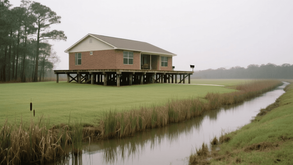 Lumberton TX home insurance and flood risk for houses near wooded lots and drainage areas